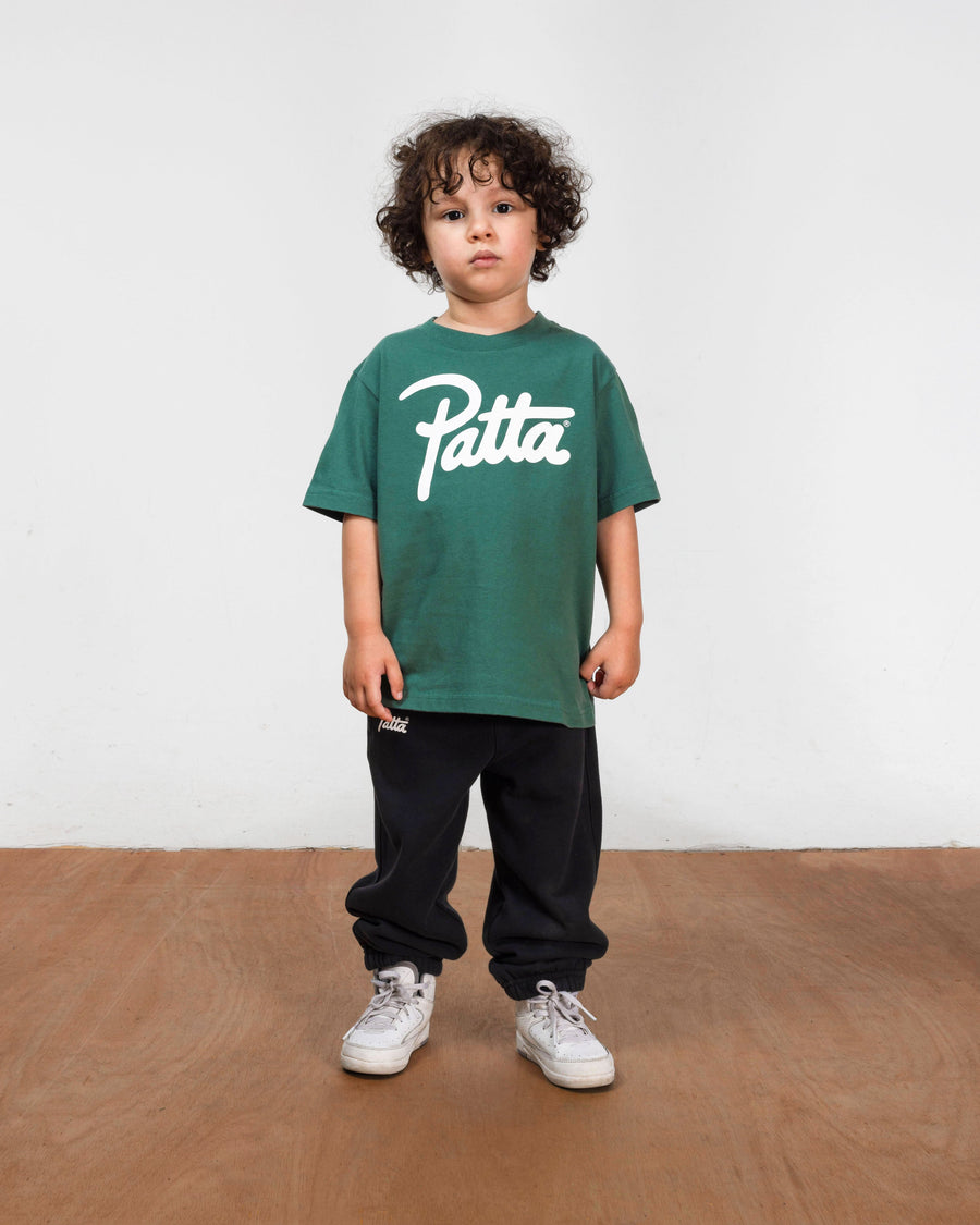 Patta Script Logo Kids T-Shirt (Bistro Green)