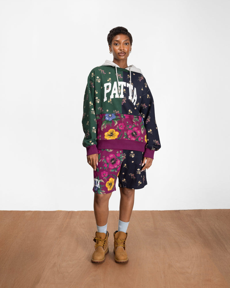 Patta Floral Patchwork Hooded Sweater (Multi)