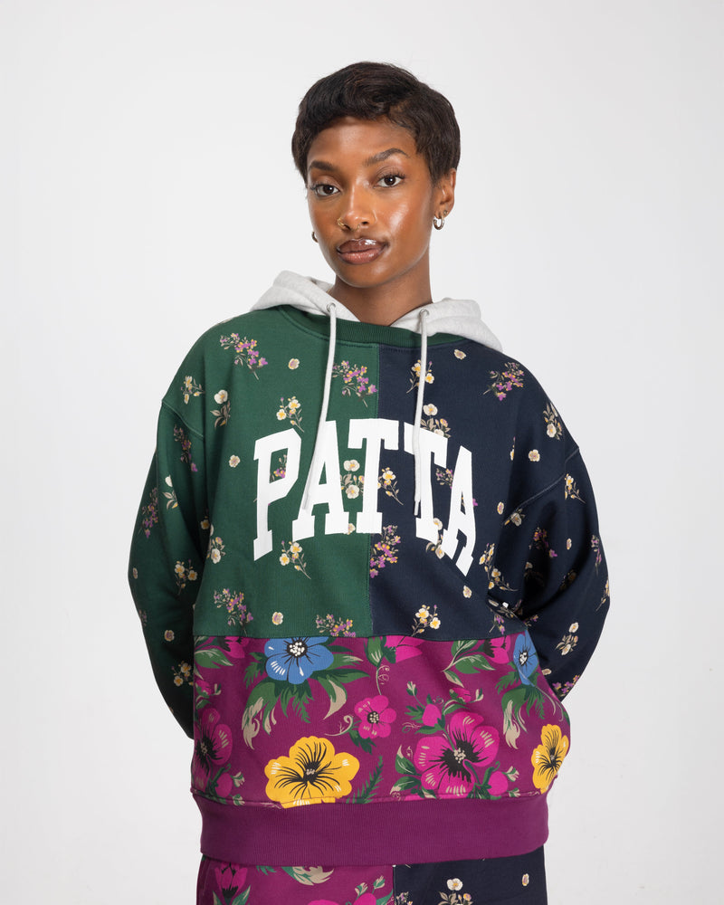 Patta Floral Patchwork Hooded Sweater (Multi)