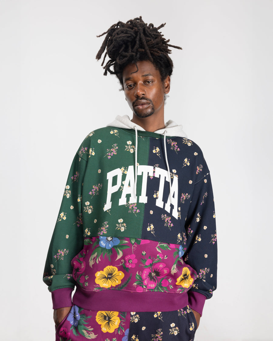 Patta Floral Patchwork Hooded Sweater (Multi)