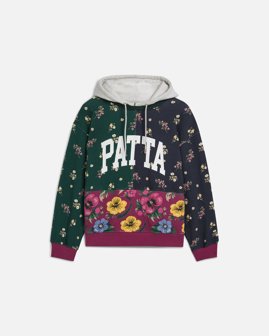 Patta Floral Patchwork Hooded Sweater (Multi)
