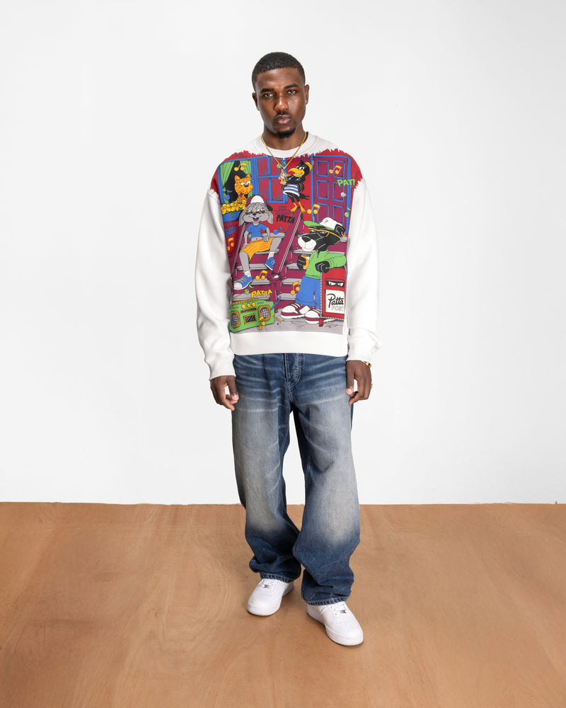 Patta Block Party Crewneck Sweater (Light Grey Melange)