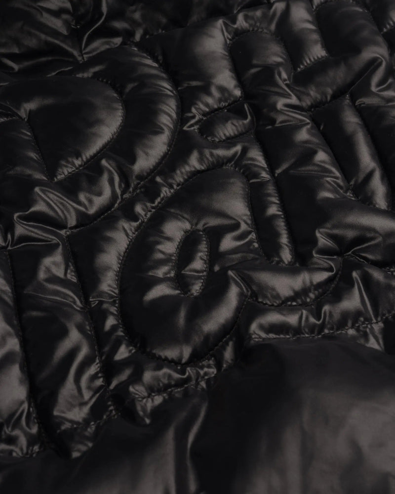 Patta Quilted Script Logo Puffer Jacket (Black)