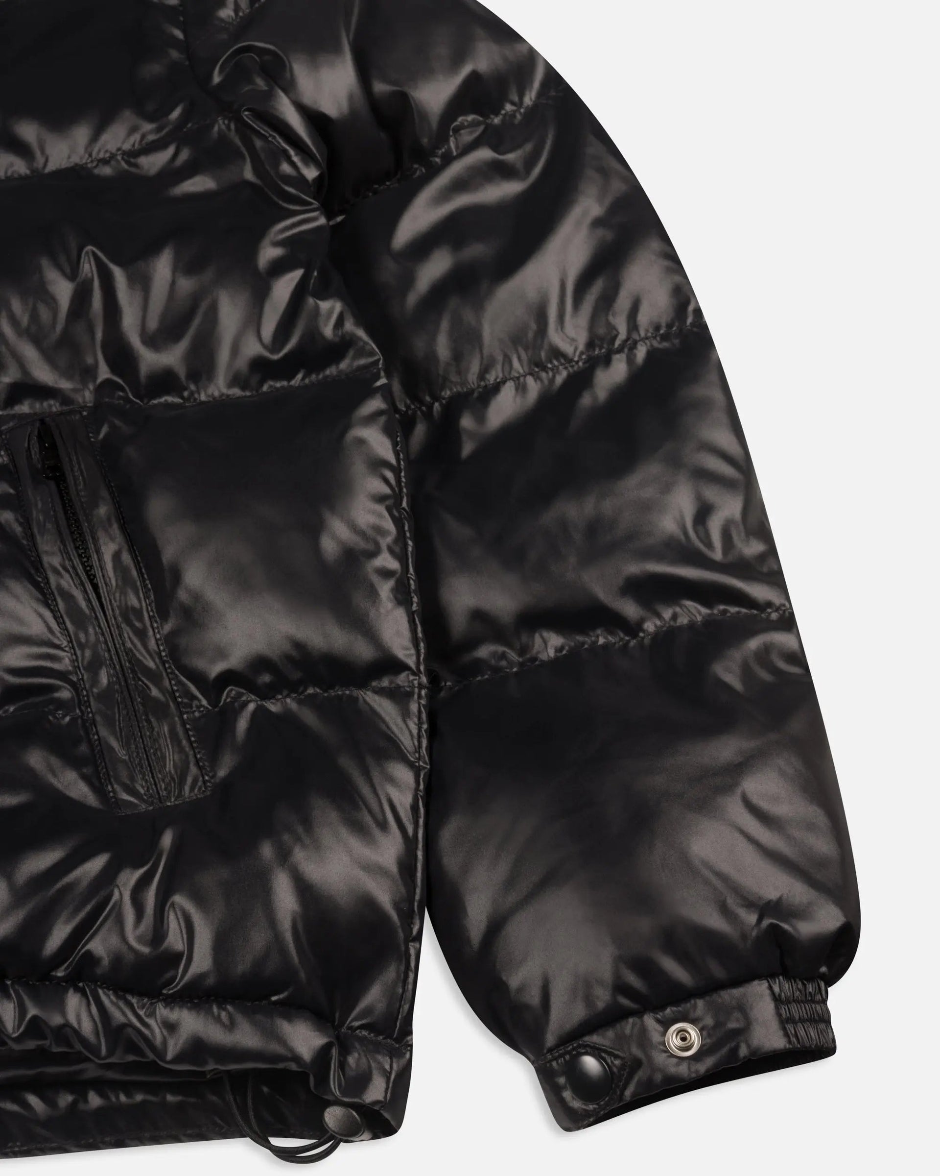 Patta Quilted Script Logo Puffer Jacket (Black)