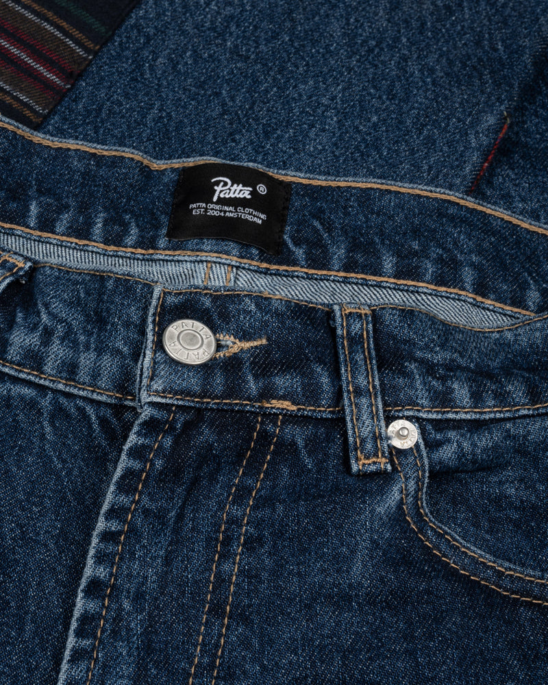 Patta Whole Lotta Labels Denim Pants (Light Blue Denim)