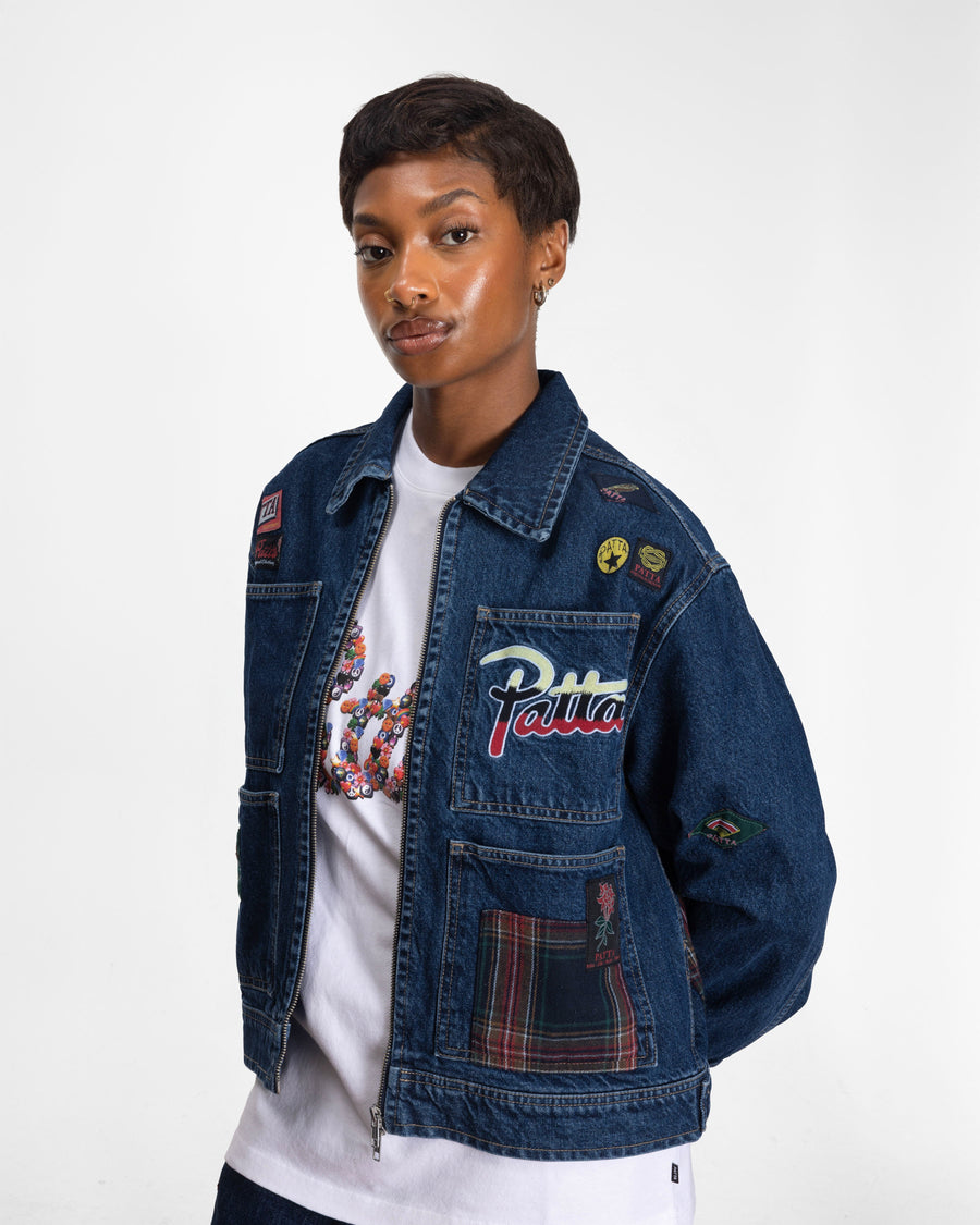 Patta Whole Lotta Labels Denim Jacket (Light Blue Denim)