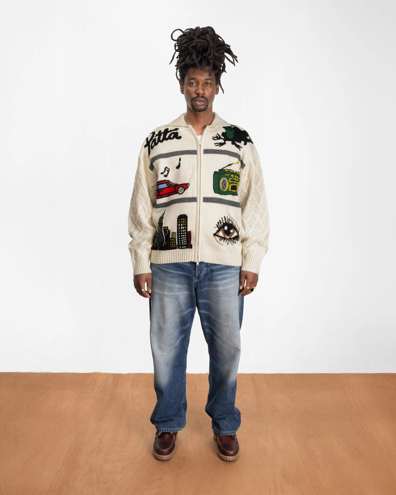 Patta Perfect Day Knitted Cardigan (Peyote)