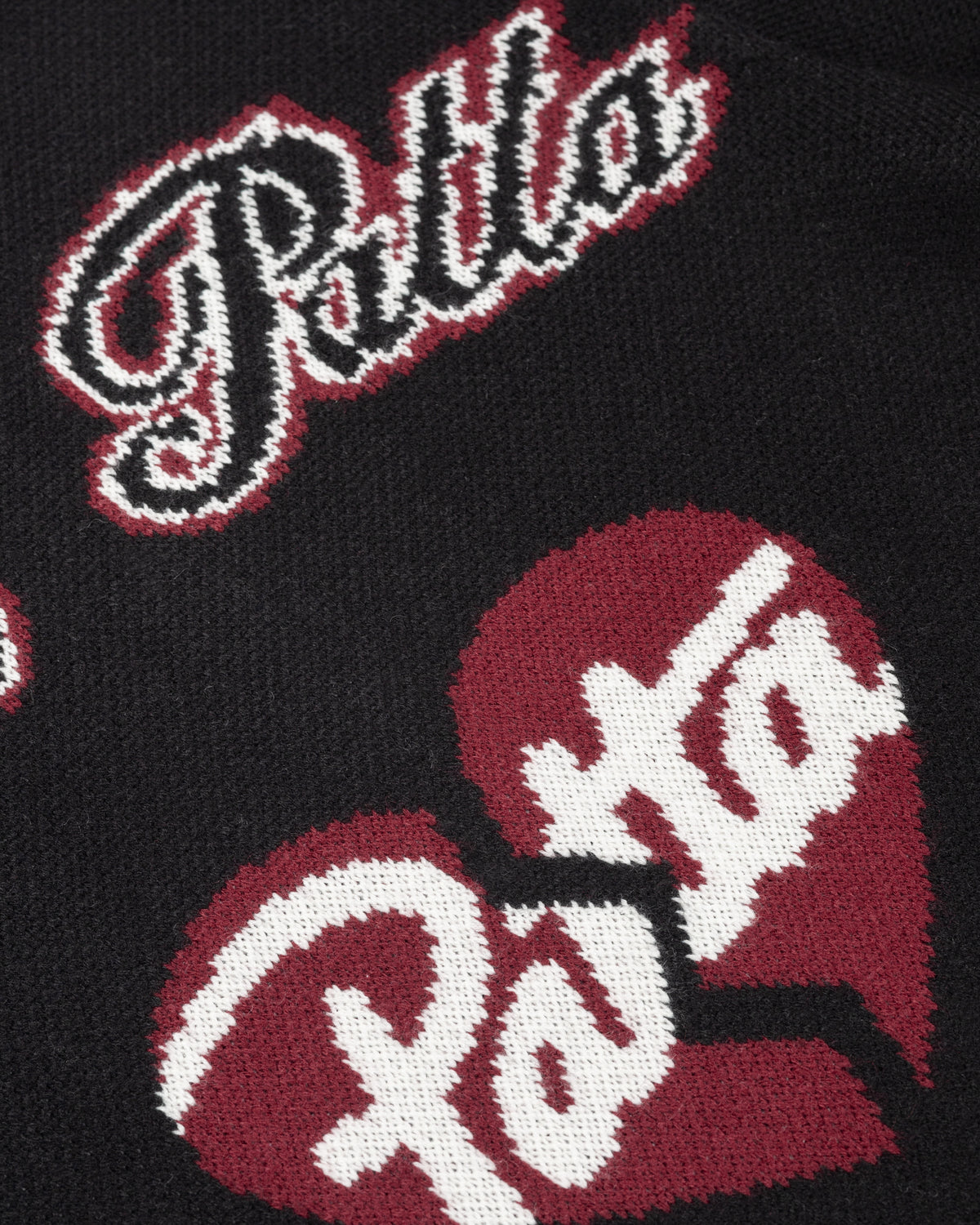 Patta Lucky 13 Varsity Knitted Cardigan (Black)