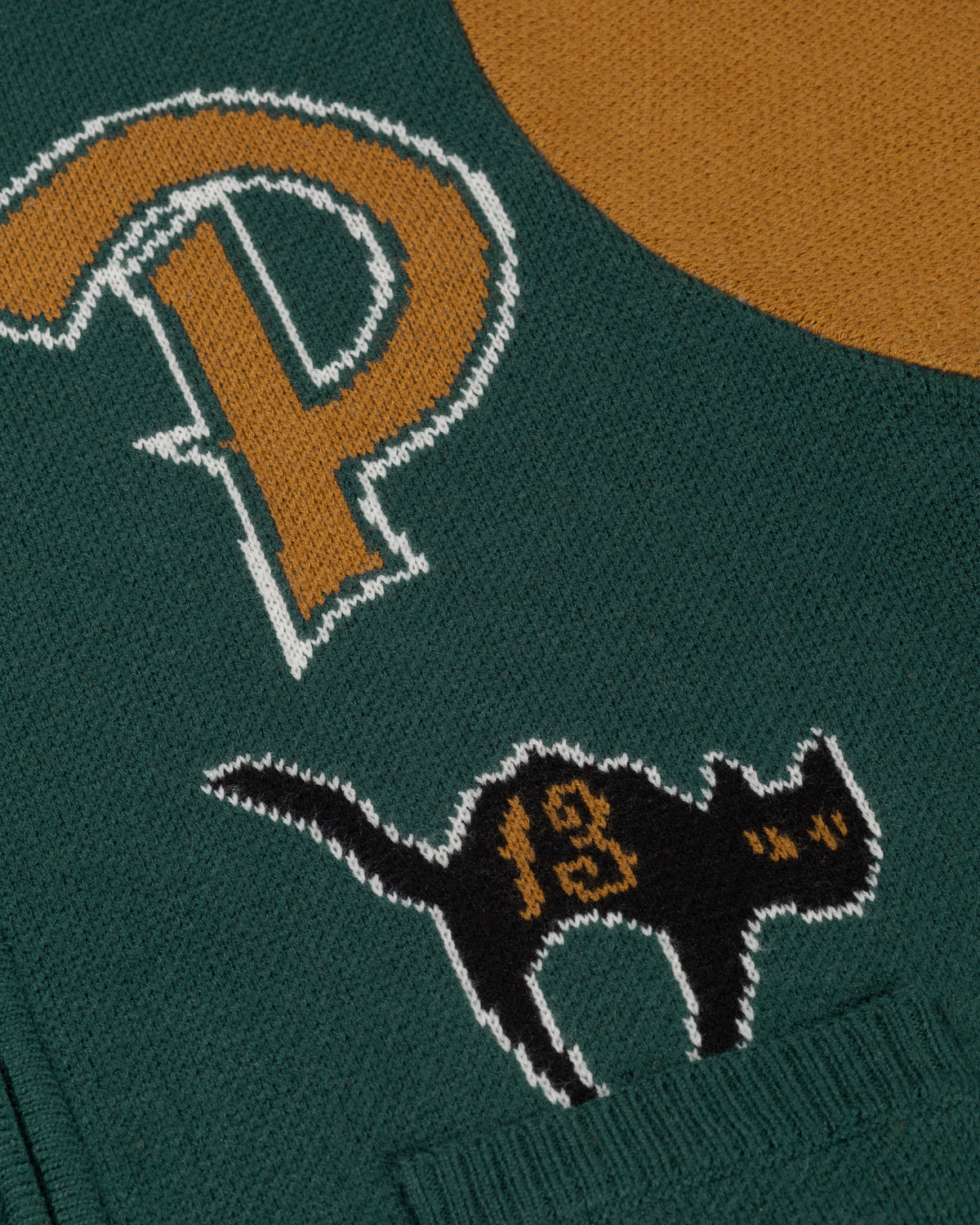 Patta Lucky 13 Varsity Knitted Cardigan (Pine Grove)