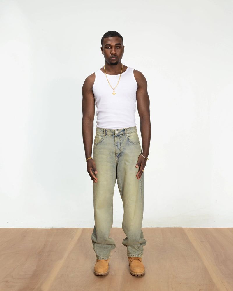Patta Dirty Whiskers Denim Pants (Sandwashed Light Blue Denim)