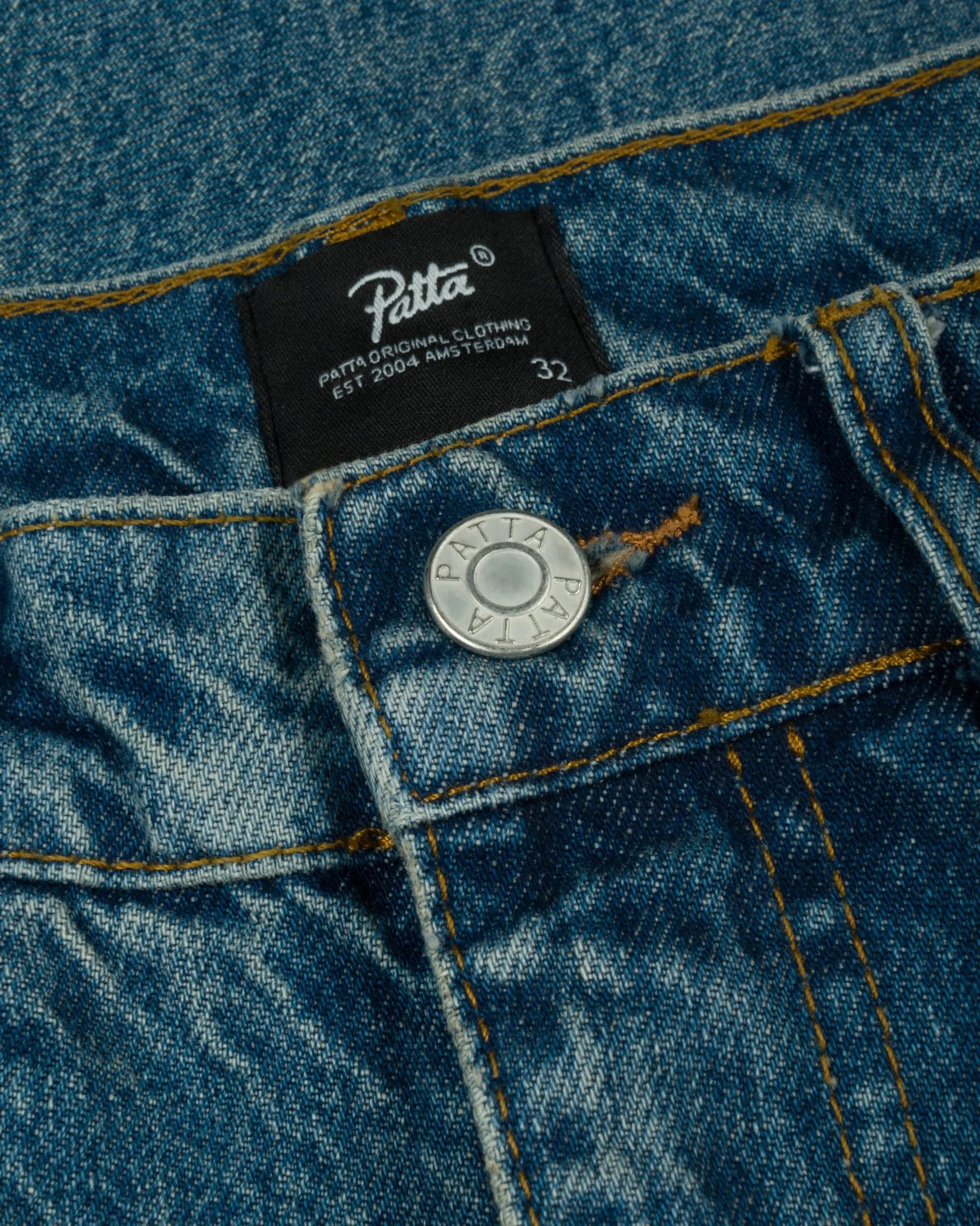 Patta Dirty Whiskers Denim Pants (Sandwashed Light Blue Denim)