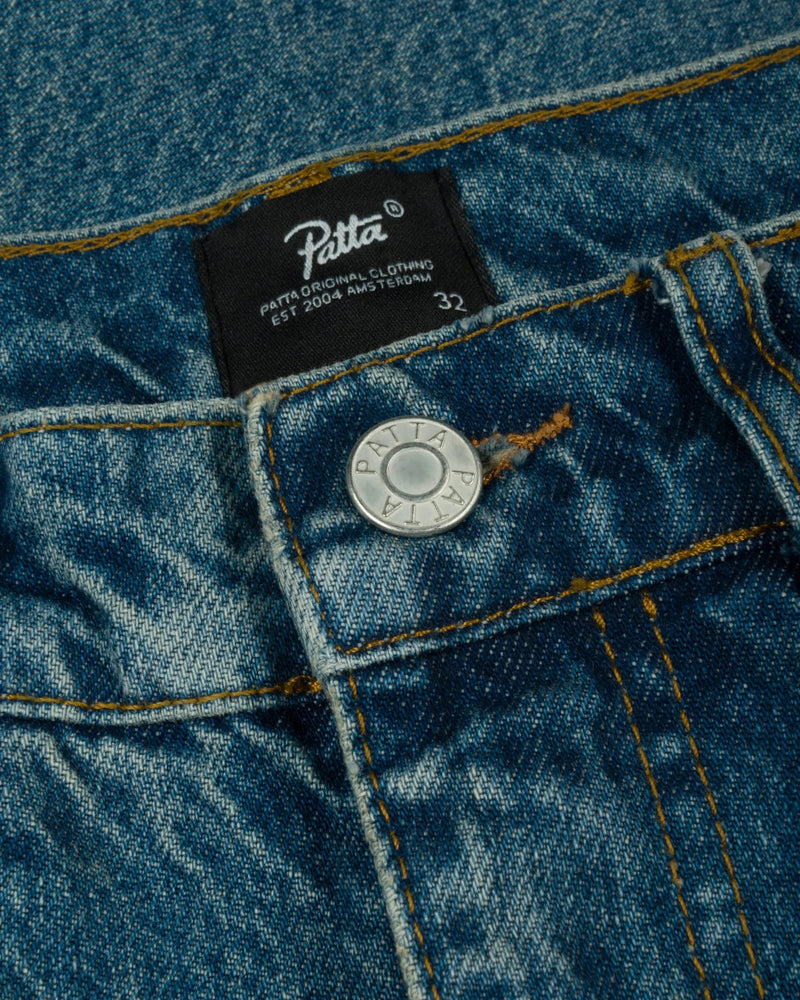 Patta Dirty Whiskers Denim Pants (Sandwashed Light Blue Denim)