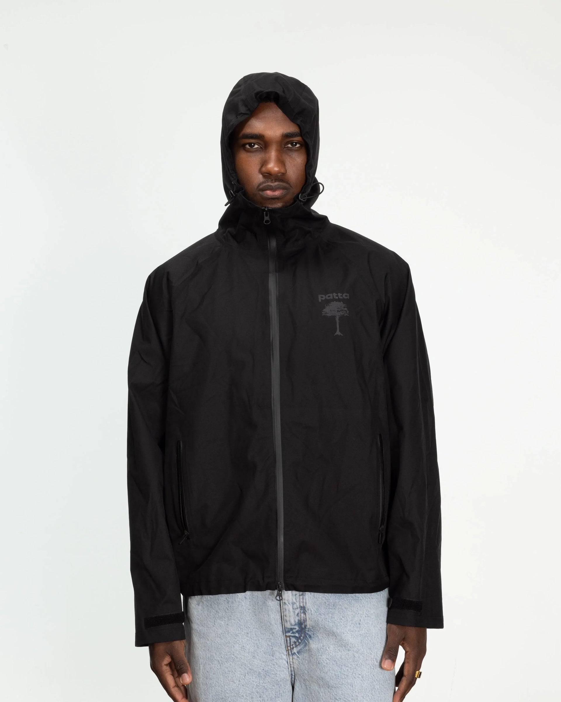 Patta 3M Reflective Waterproof Rain Jacket (Black)
