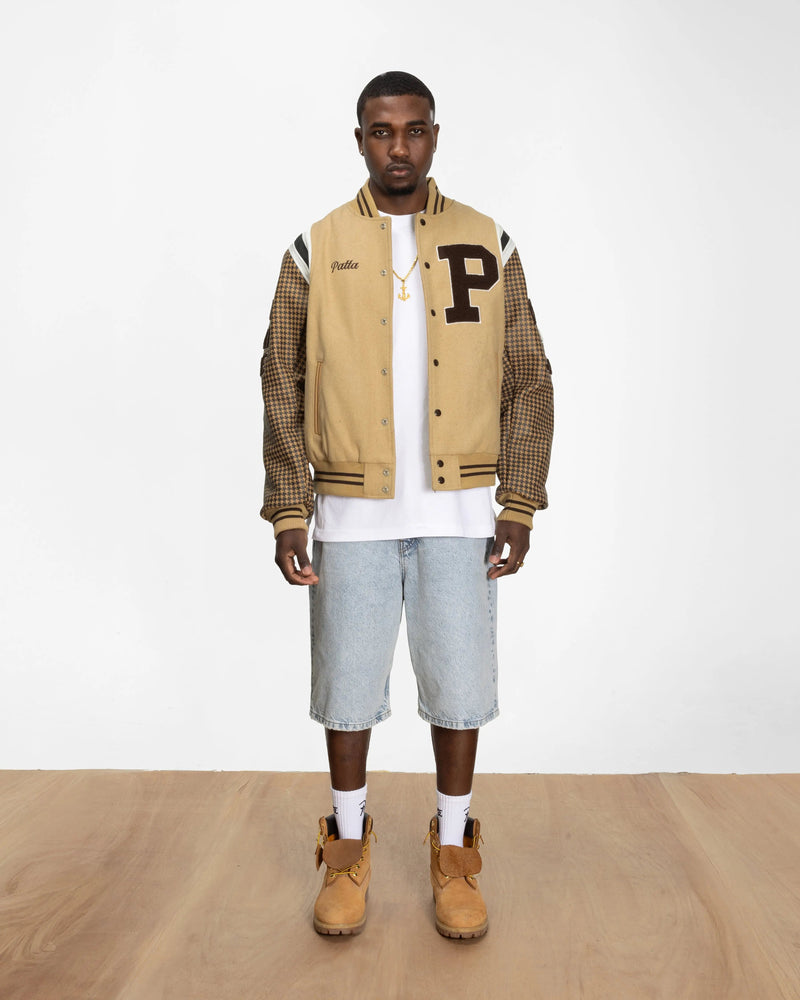 Patta Athletic P Houndstooth Varsity Jacket (Starfish)